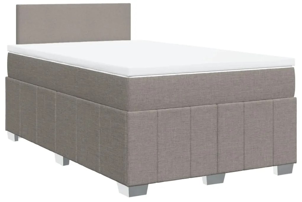 Cama boxspring c/ colchão 120x190cm tecido castanho-acinzentado