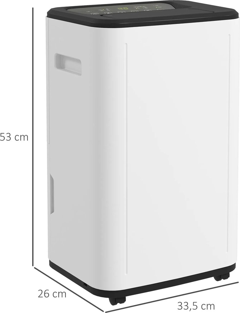 Desumidificador Elétrico - Branco - 33,5x26x53 cm - ABS - Depósito 6L,