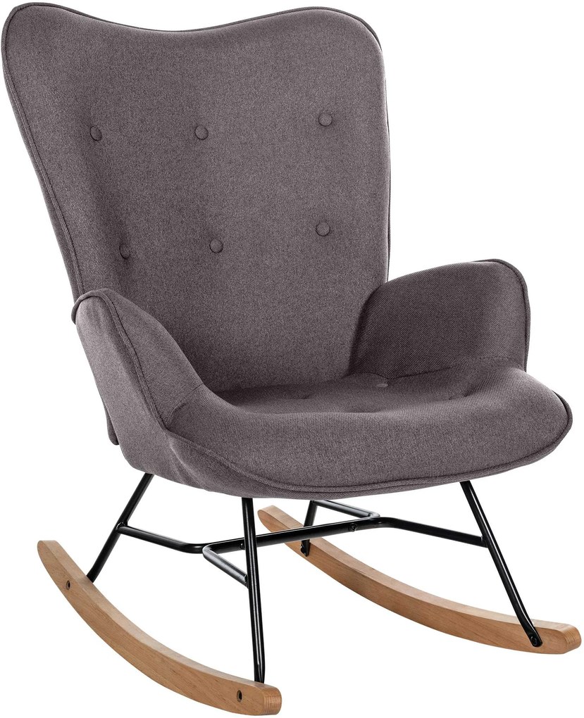 Cadeira de balanço Sanka em tecido 71 x 98 x 88 cm Cinzento escuro