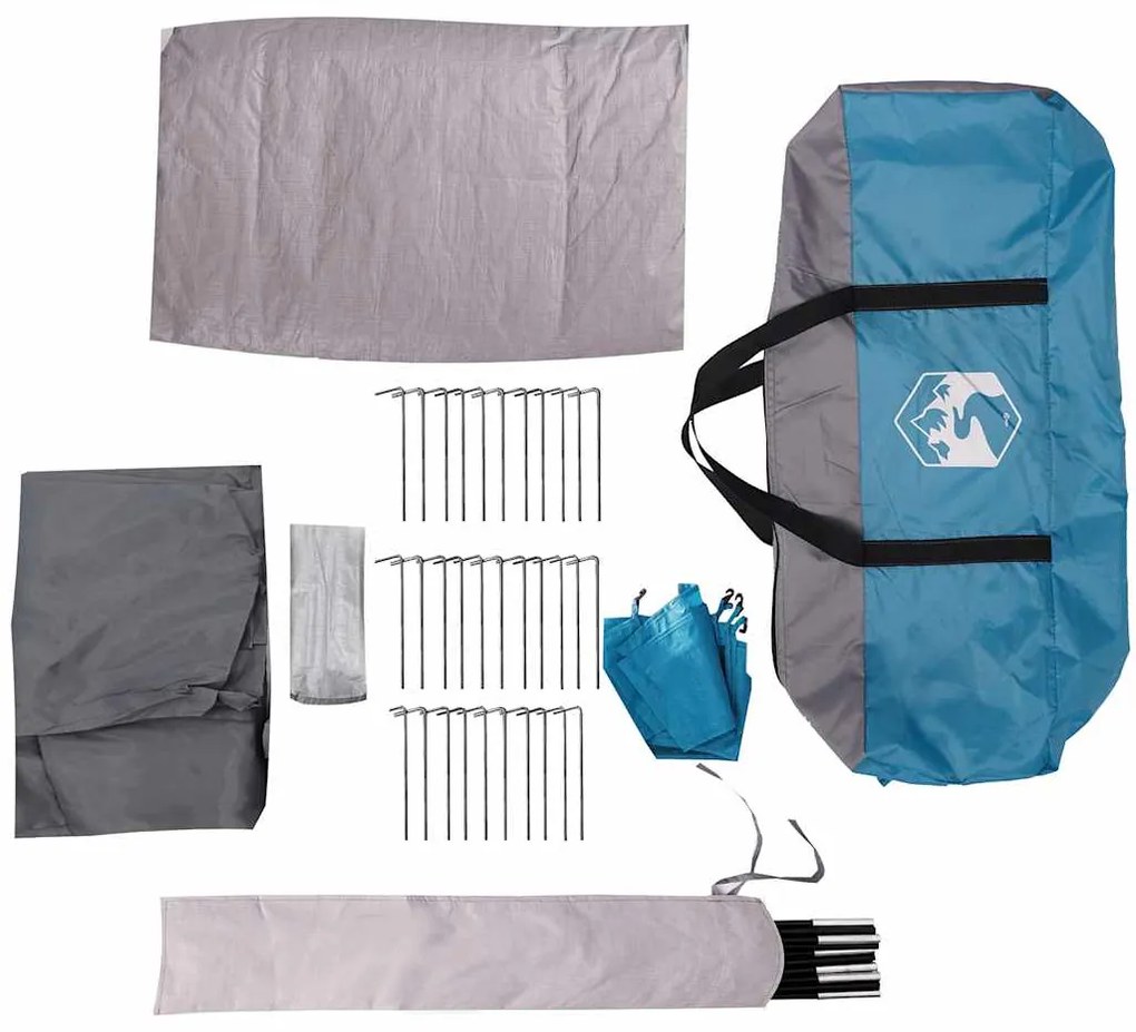 Corta-vento de campismo 366x152x152 cm impermeável azul