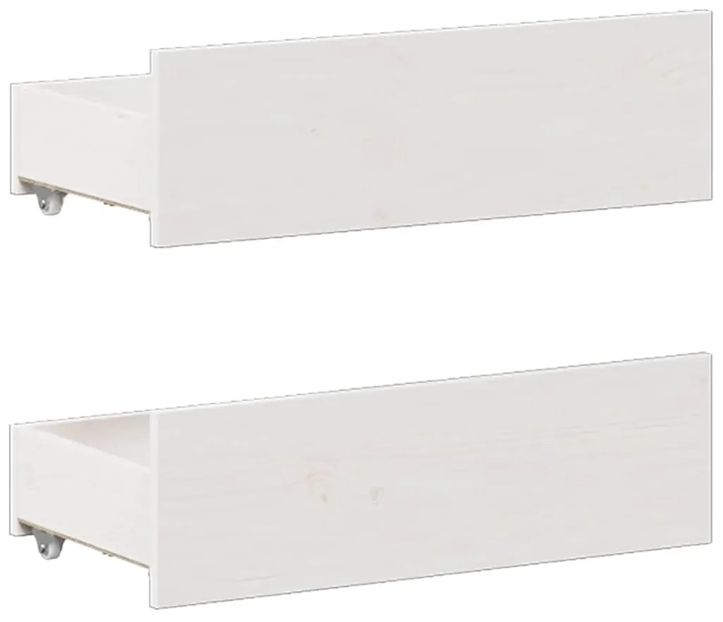 Cama sem colchão com cabeceira 140x190 cm pinho maciço branco