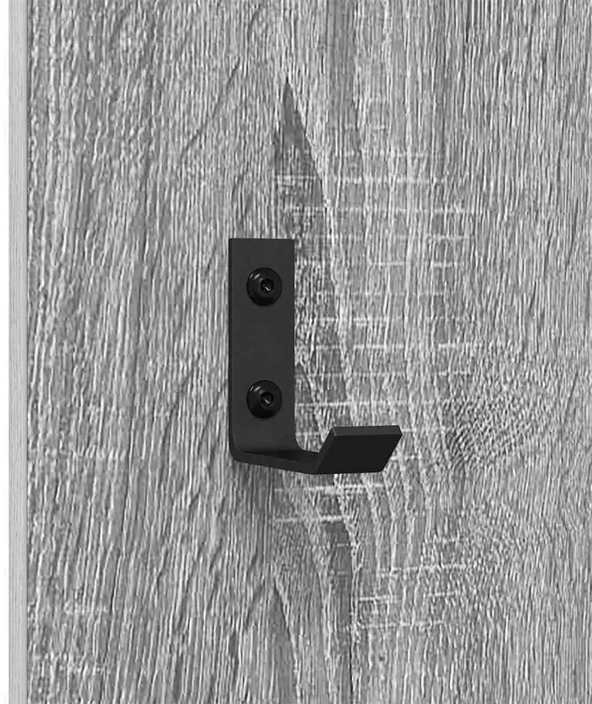Cabideiro de Parede Sonoma cinzento 30 x 1.5 x 80 cm