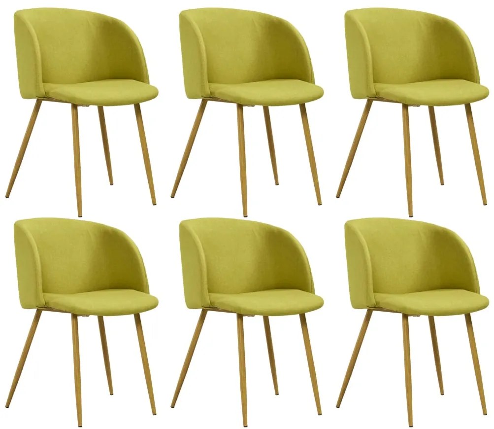 vidaXL Cadeiras de jantar 6 pcs tecido verde