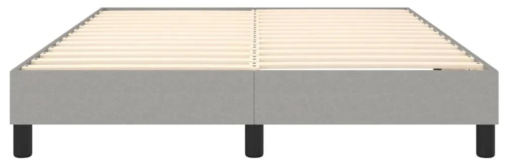 Estrutura de cama sem colchão 140x200 cm tecido cinzento-claro