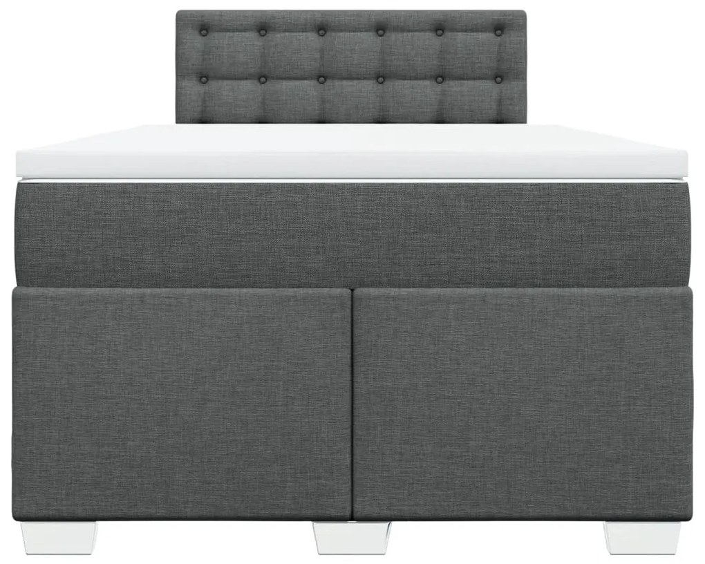 Cama boxspring com colchão 120x190 cm tecido cinzento-escuro