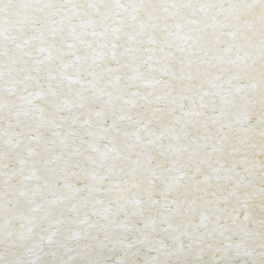 Tapete de pelo alto com aspeto brilhante ISTAN Ø 100 cm creme