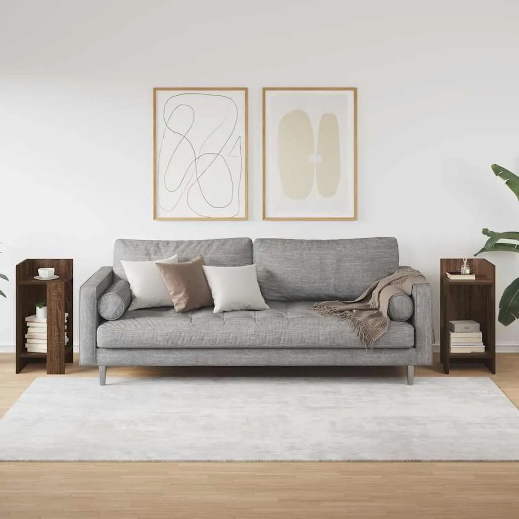 Mesas laterais 2 pcs prateleira 110x50x103 cm carvalho castanho