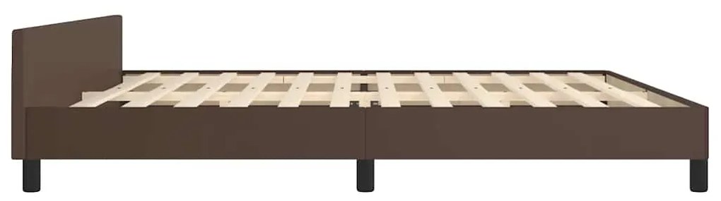 Estrutura de cama c/ cabeceira sem colchão 200x200 cm castanho