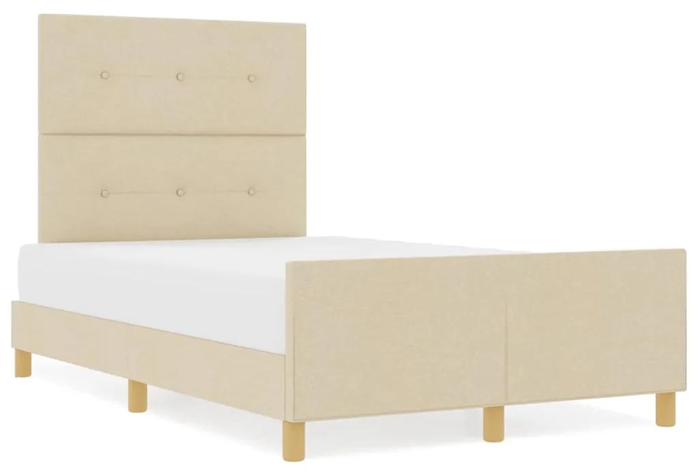 Cama vidaXL Creme 120x200 cm em Tecido