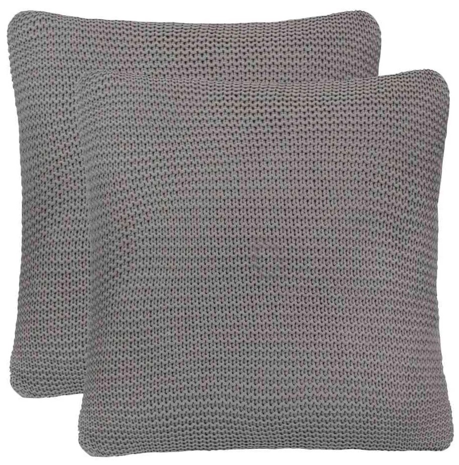 vidaXL Travesseiros Decorativos 2 pcs Cinzeto Algodão
