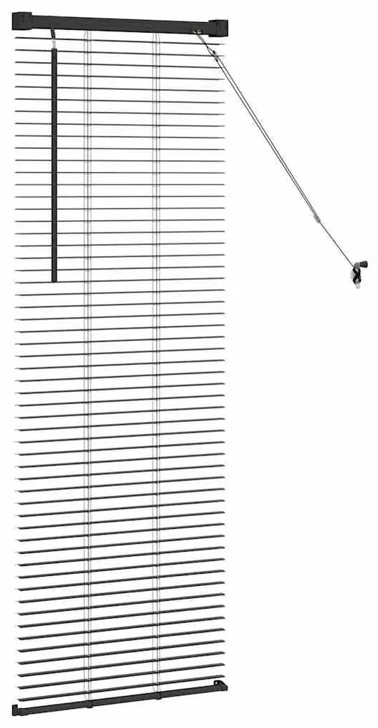 Persiana de Janela com cortinas Outros Manual Preto 80 x 130 cm Alumín