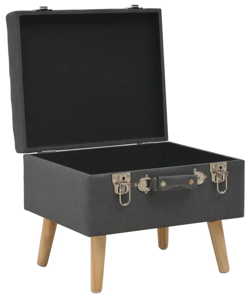 Banco de arrumação 40 cm tecido cinzento-escuro