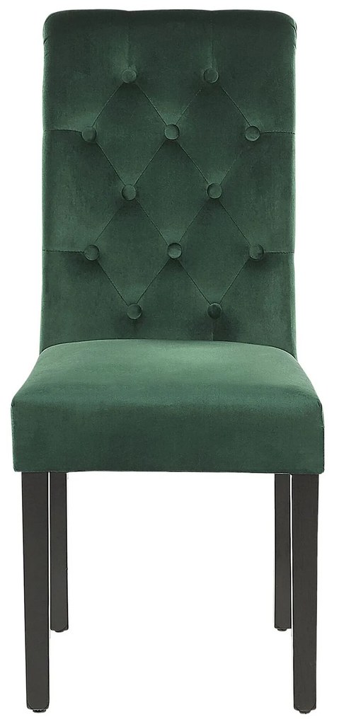 Conjunto de 2 cadeiras em veludo verde VELVA II Beliani