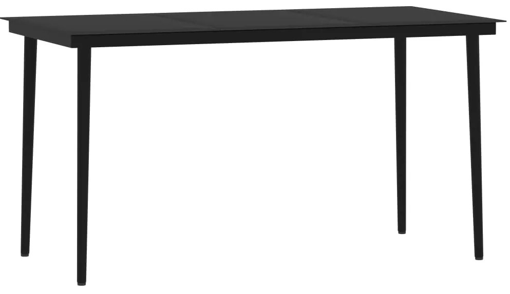 7 pcs conjunto de jantar para jardim preto
