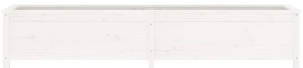 Canteiro elevado de jardim 199,5x40x39 cm pinho maciço branco