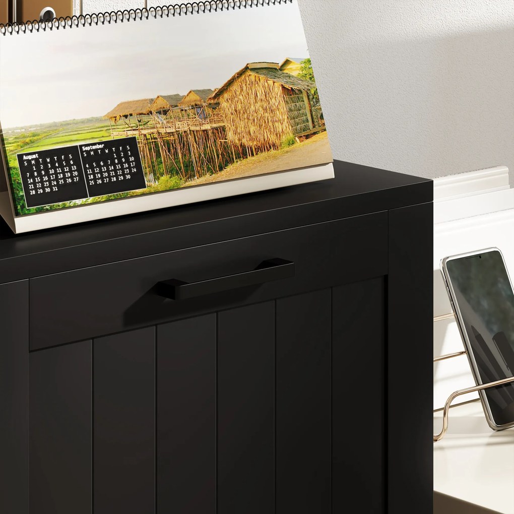 Bloco de Gavetas para Escritório com 3 Gavetas para Escritório com Fechaduras Gavetas Suspensas para A4 40x40x101 cm Preto