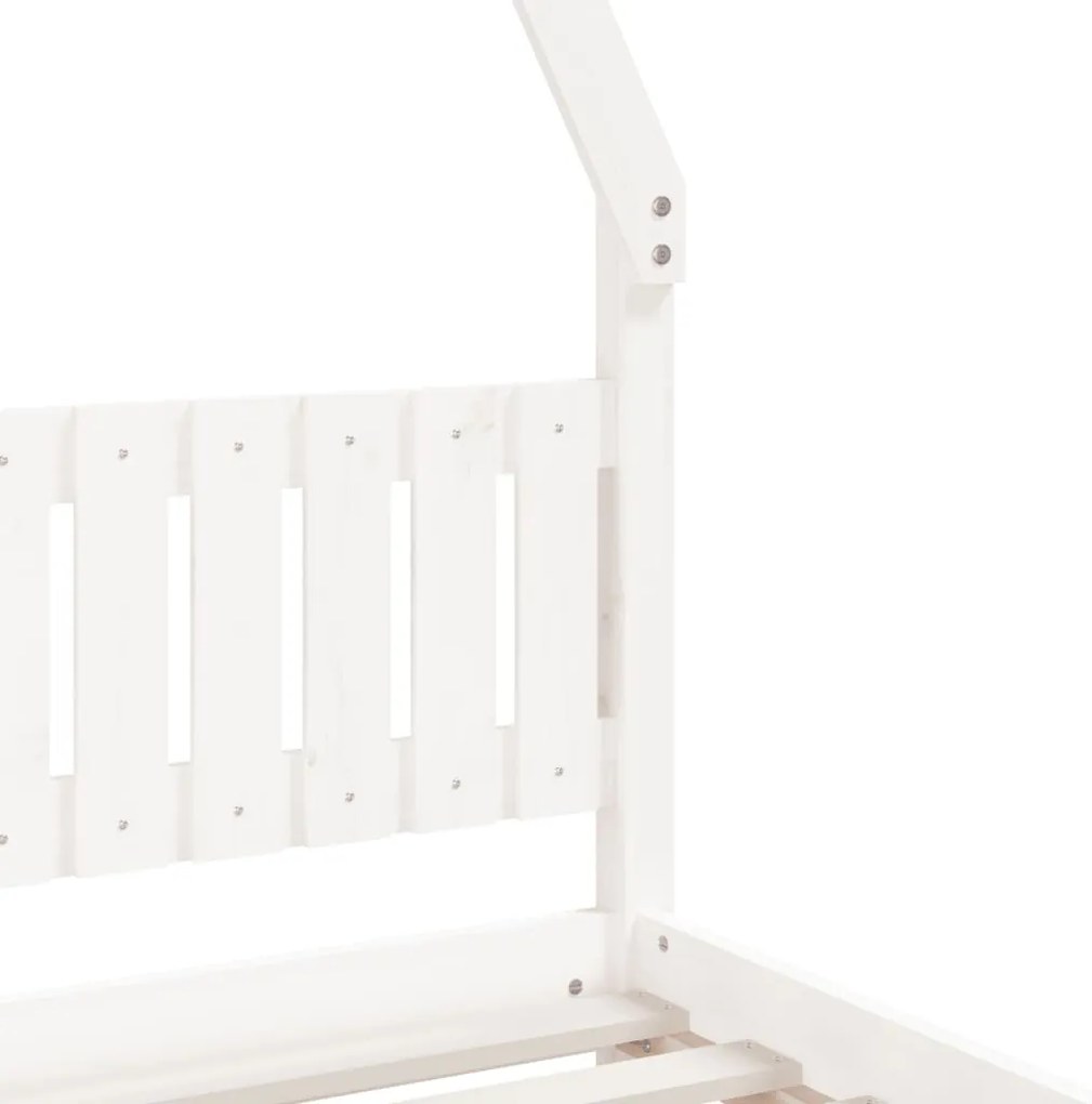 Estrutura de cama infantil 90x200 cm pinho maciço branco
