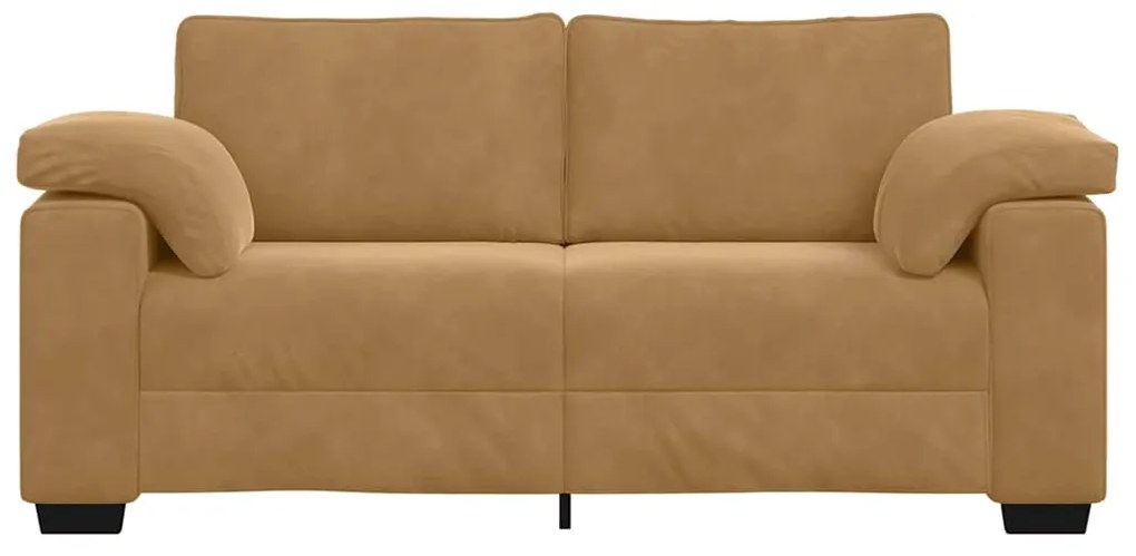 Sofá-luvas 140 cm veludo castanho