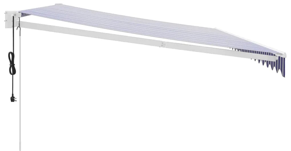 Toldo retrátil automático 5x3 m azul e branco