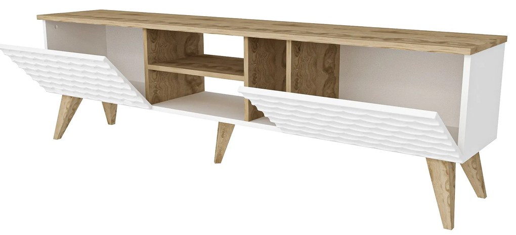 Móvel TV Egg – Branco Nogueira – 180 cm x 53 cm x 35 cm