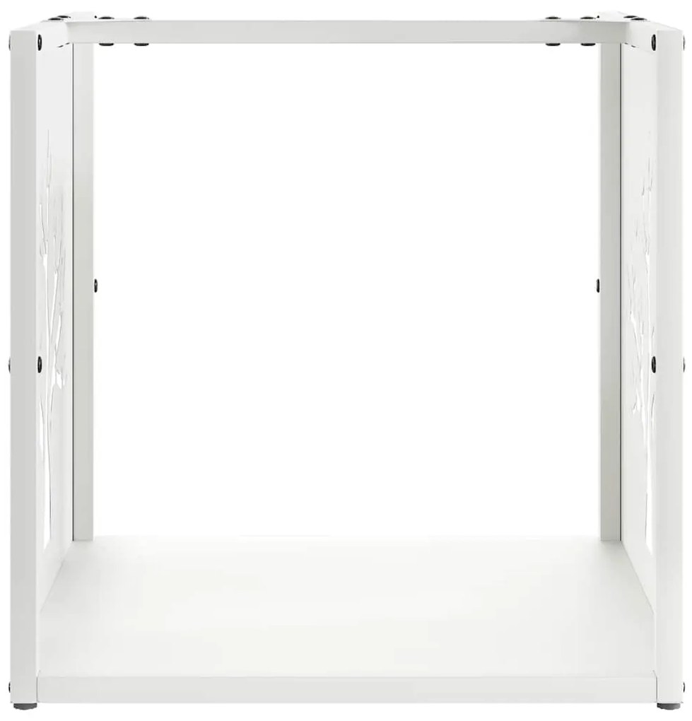 Suporte para lenha 40x40x40 cm aço laminado a frio branco