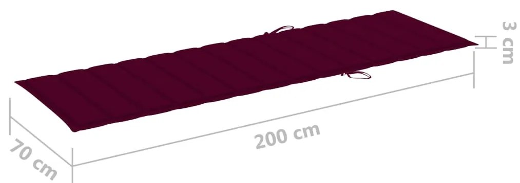 Espreguiçadeira com almofadão vermelho tinto pinho impregnado