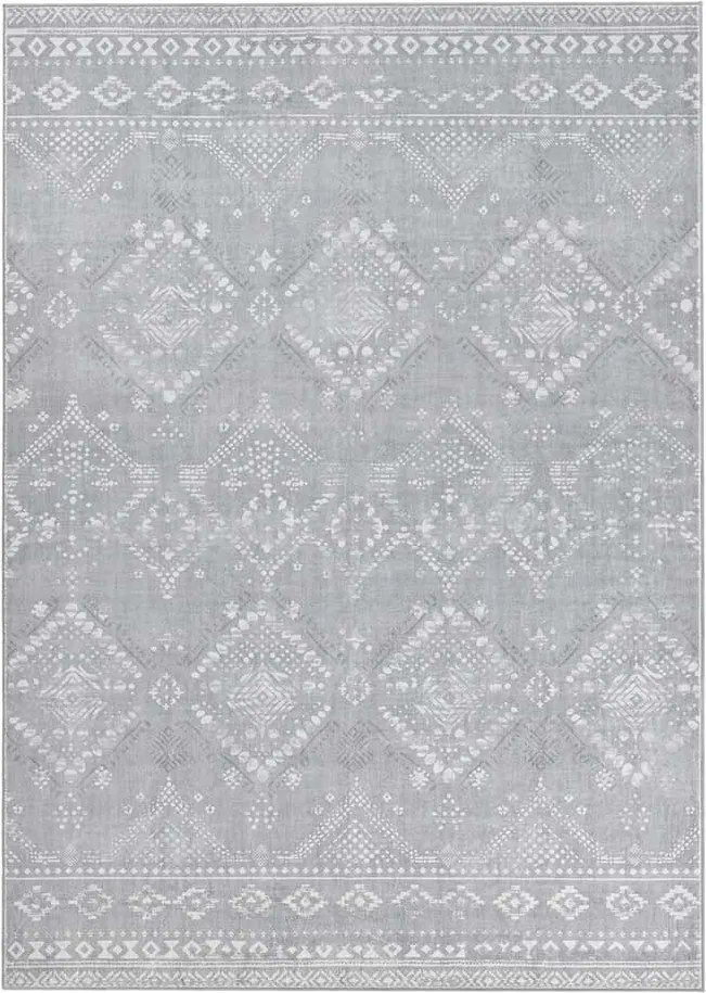 Tapete Boho 160 x 230 cm felpudo cinzento