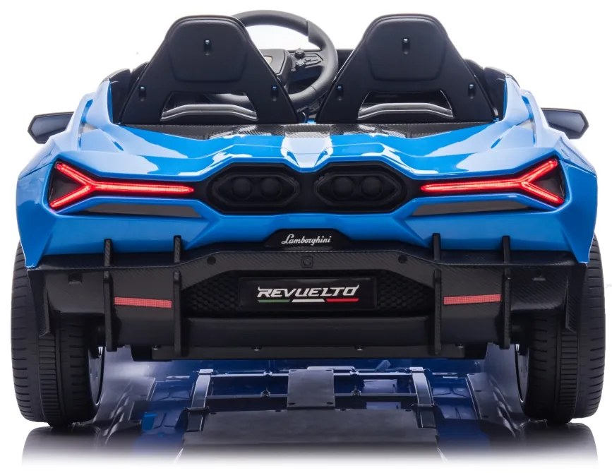 Carro elétrico para Crianças 2 Lugares Lamborghini Revuelto XL 24V 4x4 Rodas Espuma EVA, Assento Couro ecológico Azul