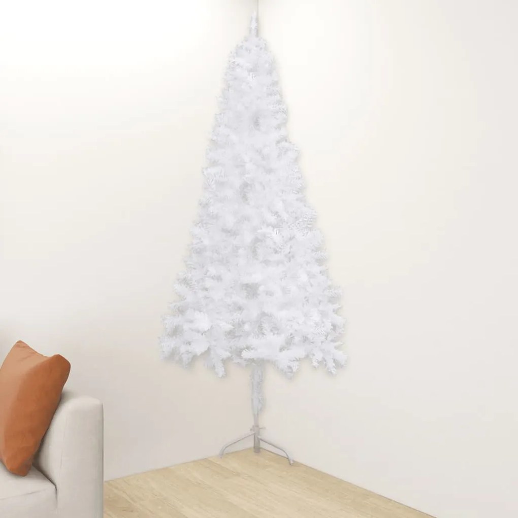 Árvore de Natal artificial de canto 150 cm PVC branco