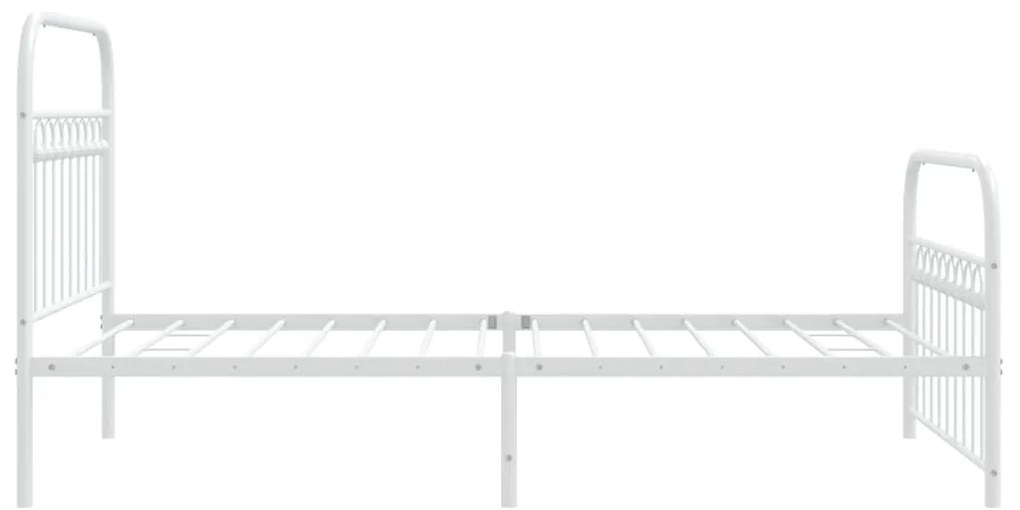 Estrutura de cama com cabeceira e pés 100x200 cm metal branco