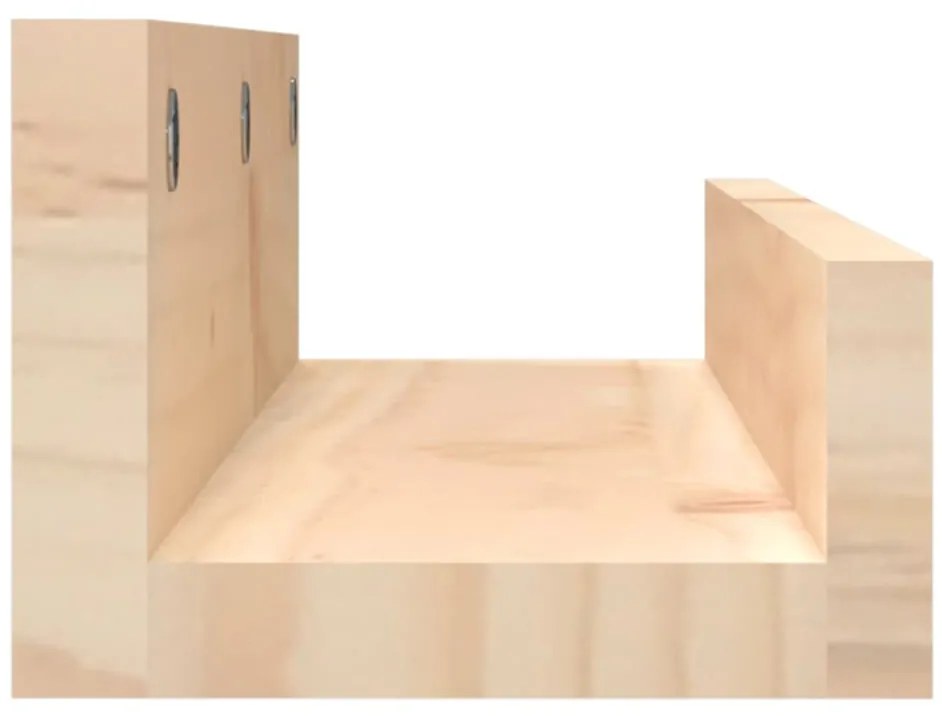 Prateleiras de parede 2 pcs 50x12x9 cm madeira de pinho maciça
