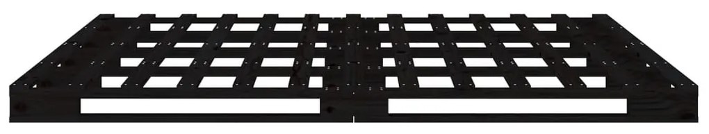 Cama de paletes 120x200 cm pinho maciço preto
