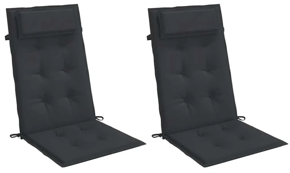 Almofadões p/ cadeira encosto alto 2 pcs tecido oxford preto