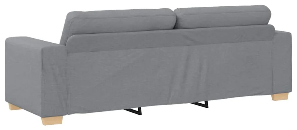 Conjunto de Sofá de 3 Peças com Almofadas Cinza Claro de Tecido