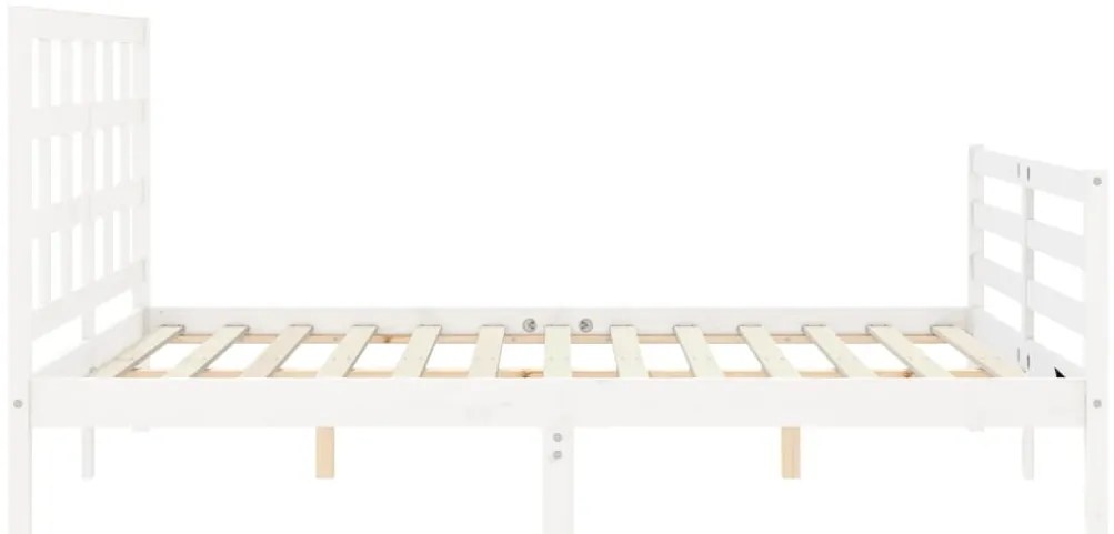Estrutura de cama King Size com cabeceira madeira maciça branco