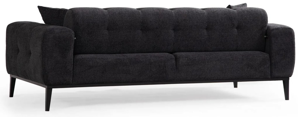 Sofá-cama de 3 Lugares Athena – Preto – 225x92x76 cm