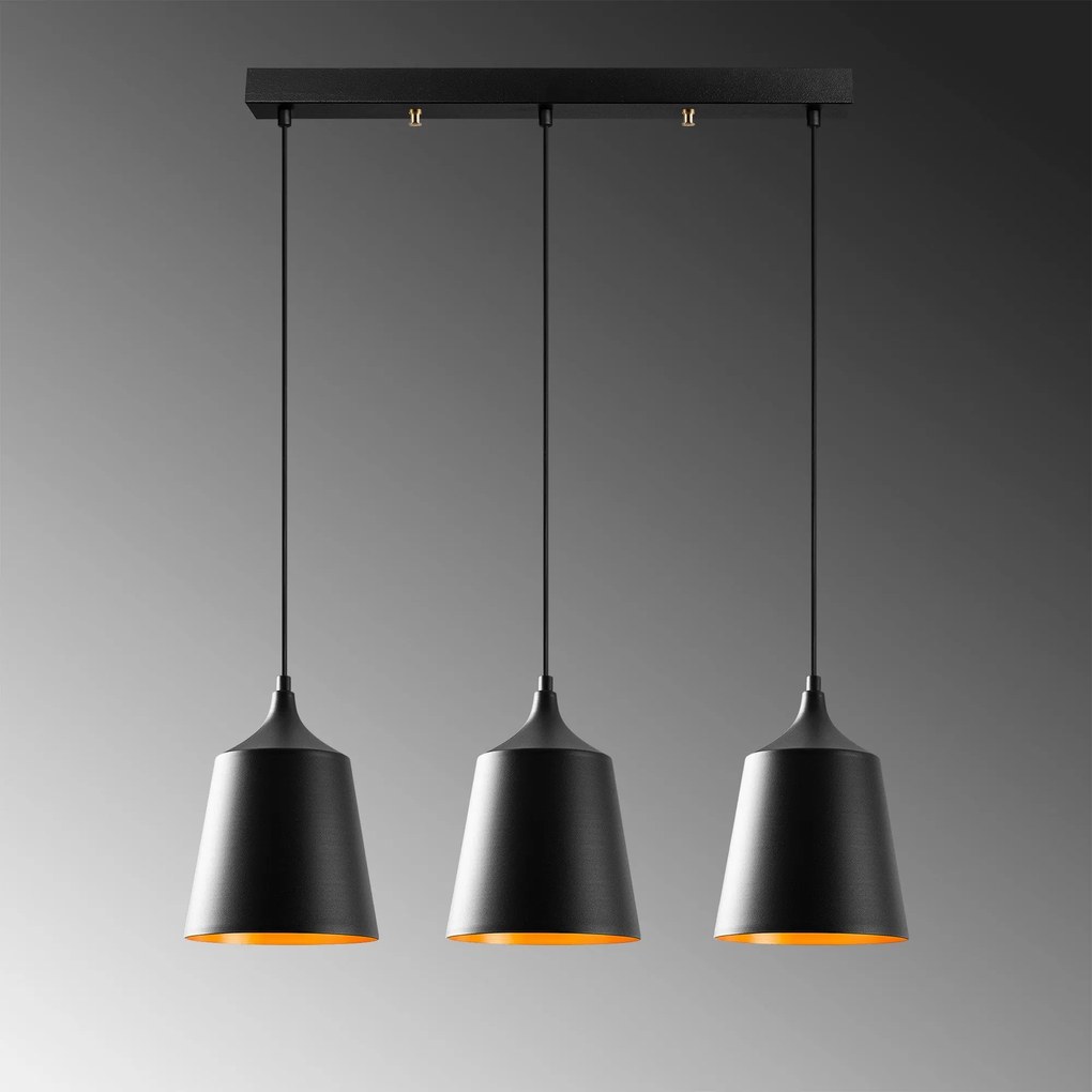 Candeeiro de Teto Dodo – Preto – 70 x 20 cm