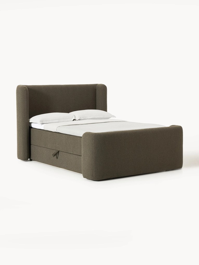 Cama divã em bouclé com arrumação Perla