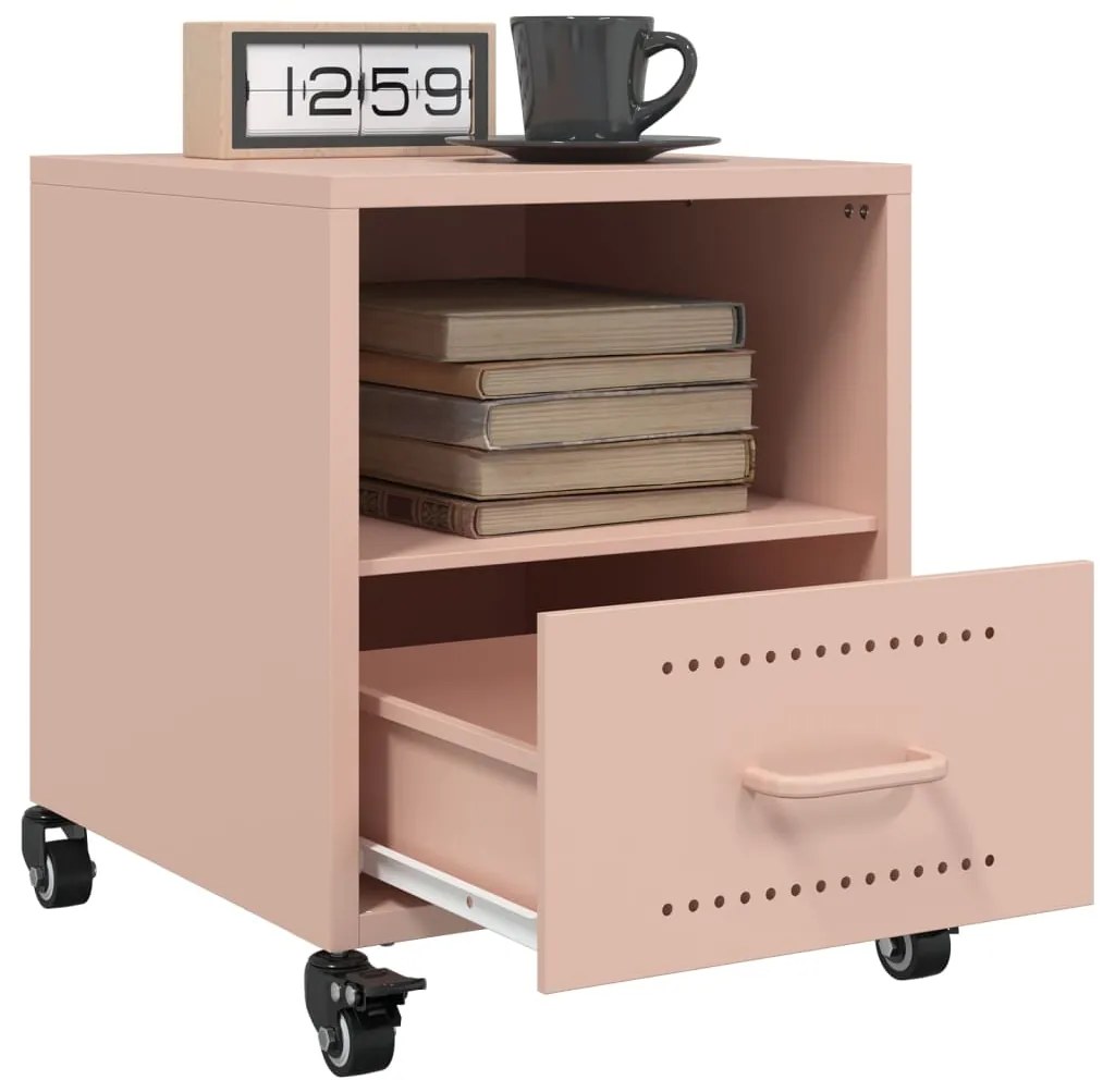 Mesa de cabeceira 36x39x43,5 cm aço rosa