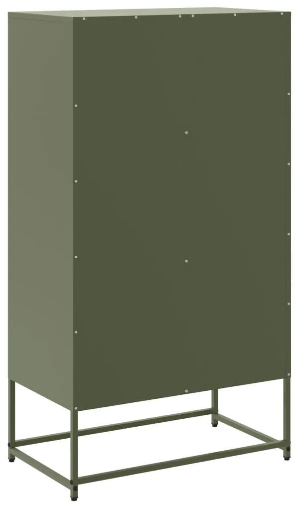 Aparador alto 68,5x38,5x123,5 cm aço verde azeitona