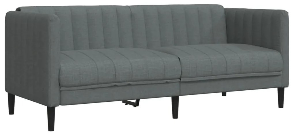 2 pcs conjunto de sofás tecido cinzento-escuro