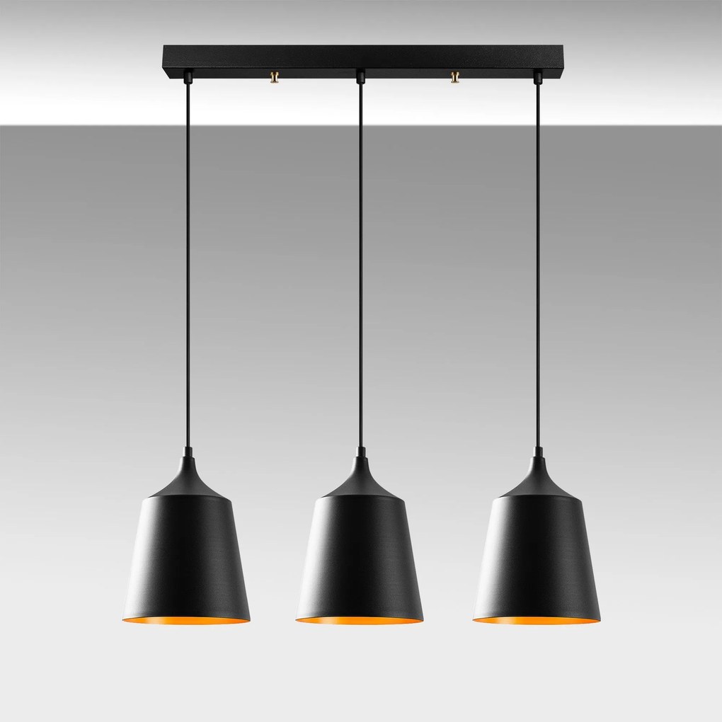 Candeeiro de Teto Dodo – Preto – 70 x 20 cm