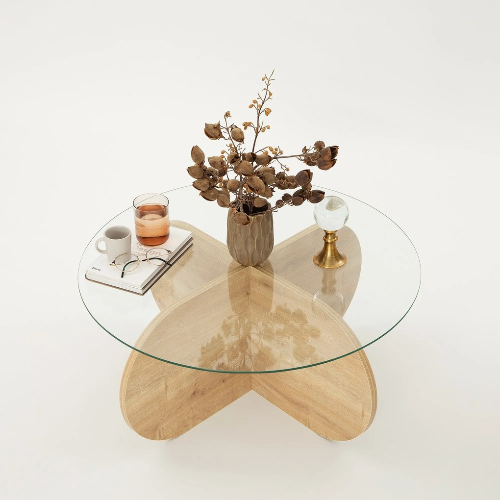 Mesa de Café Bubble - Carvalho Safira - 75cm x 35cm x 75cm