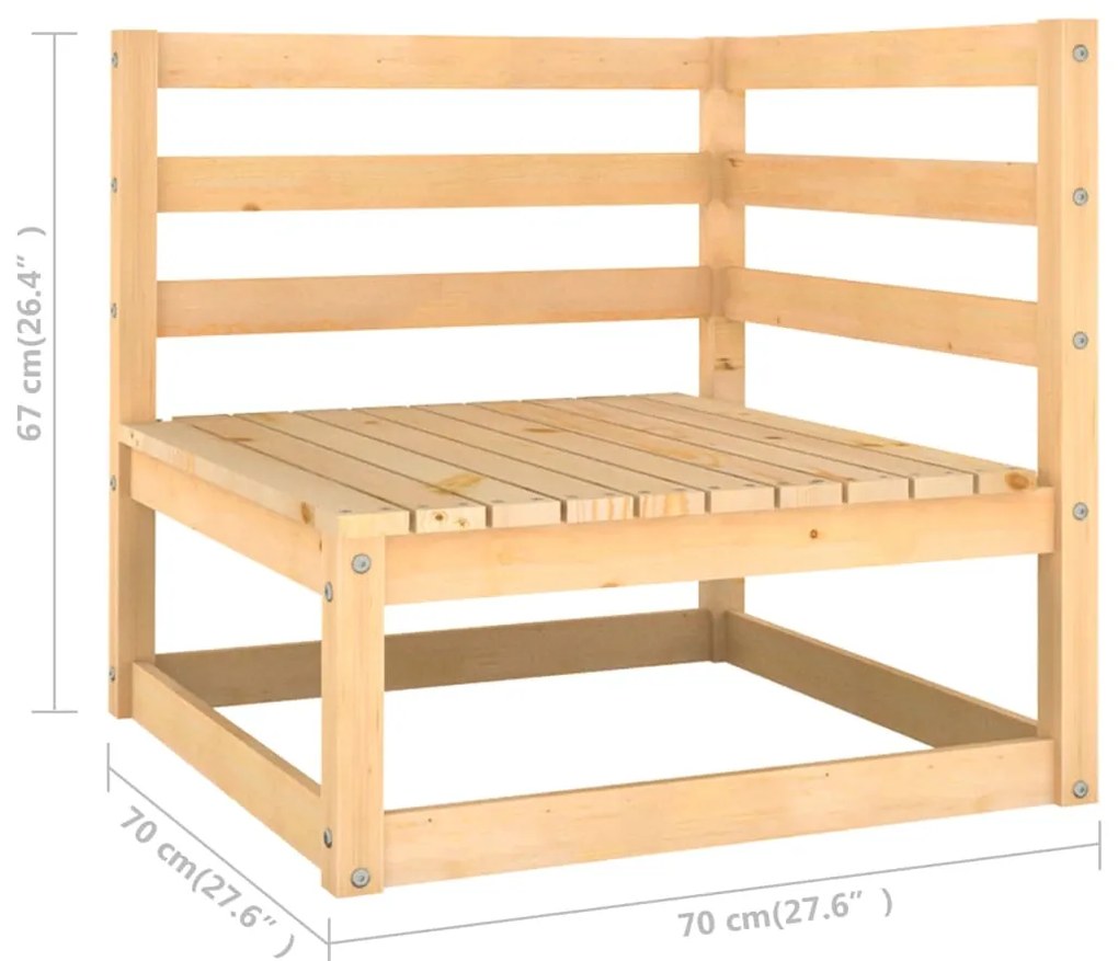 8 pcs conjunto lounge de jardim c/ almofadões pinho maciço
