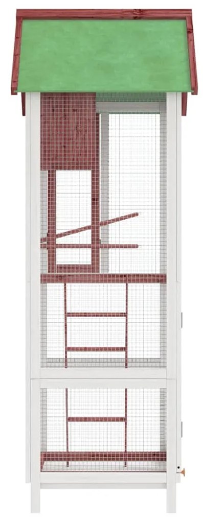 Gaiola para pássaros 60x58,5x160 cm pinho maciço cor moca