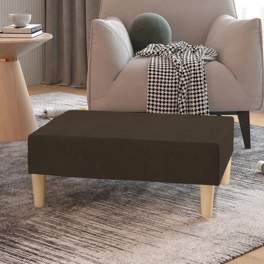vidaXL Apoio de pés tecido 78x56x32 castanho-escuro