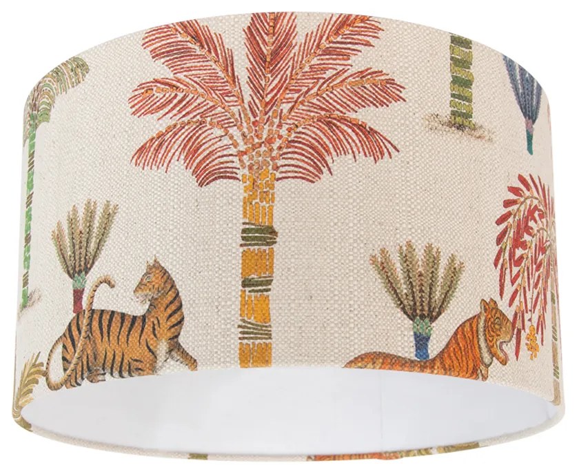 Abajur de tecido multicolorido com estampado animal 35/35/20