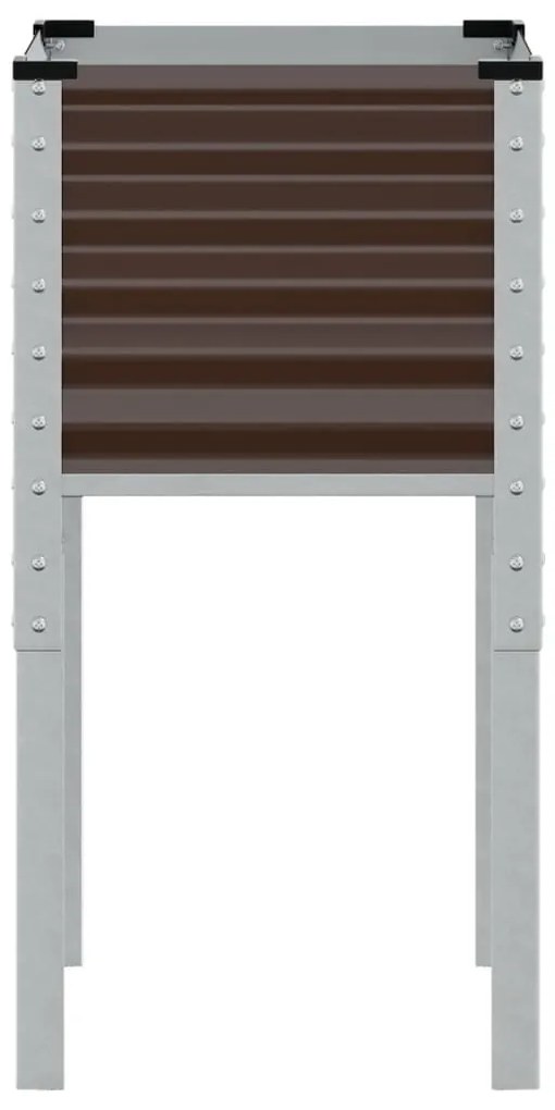 Vaso/floreira de jardim 45x45x88 cm aço castanho