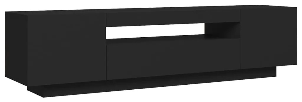 Móvel de TV Giancarlo com Luzes LED de 160cm - Preto - Design Moderno