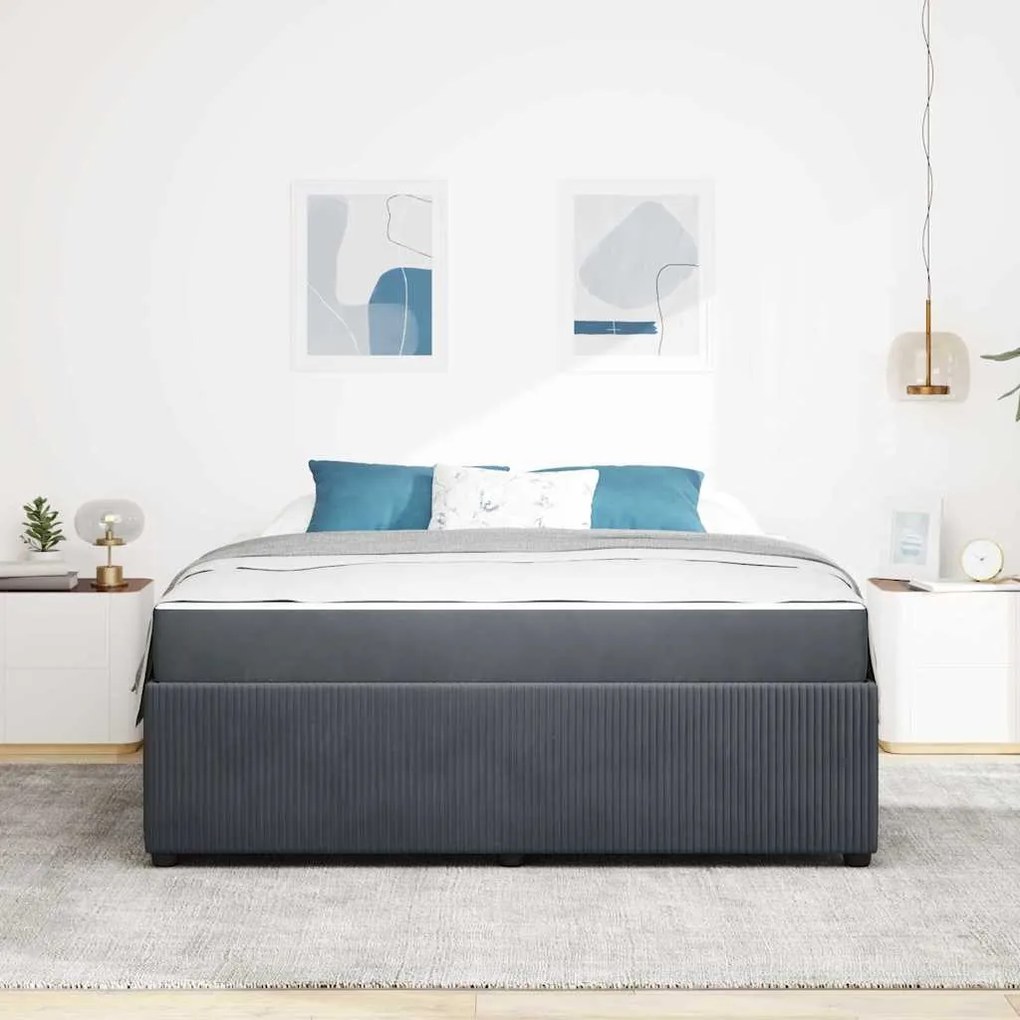 Estrutura de cama com colchão Cinzento escuro 180 x 200 cm